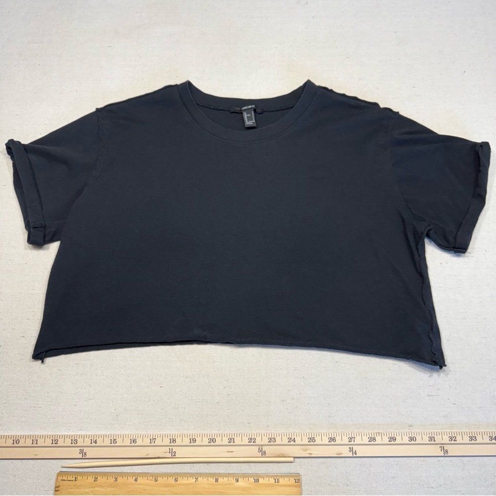 Forever 21 Black Women's Crop Top - Size Large - Picture 7 of 13